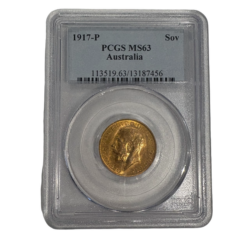 Australia 1917-P Gold Sovereign PCGS MS63