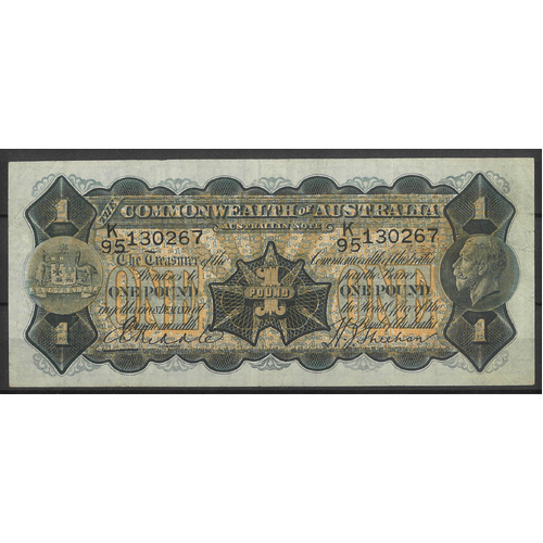 Commonwealth of Australia 1932 £1 Banknote Riddle/Sheehan K/95 (Thin Sig) R27b VF #P-51