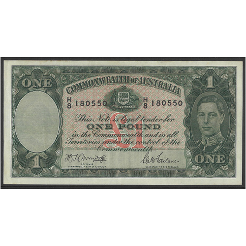 Commonwealth of Australia 1942 £1 Banknote Armitage/Macfarlane H/8 180550 R30a gVF #P-24