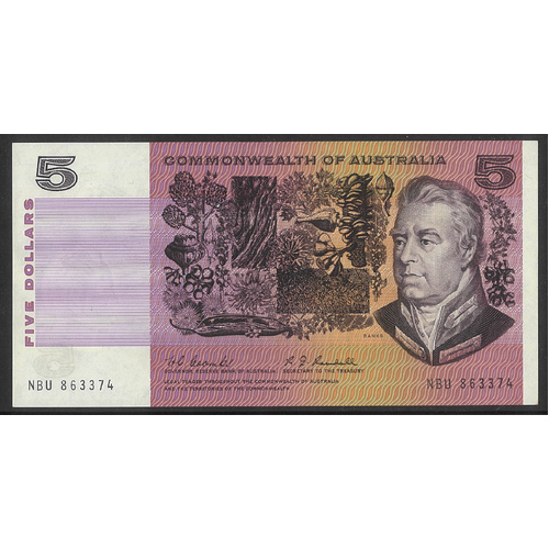Commonwealth of Australia 1967 $5 Banknote Coombs/Randall R202 nUNC 3-67