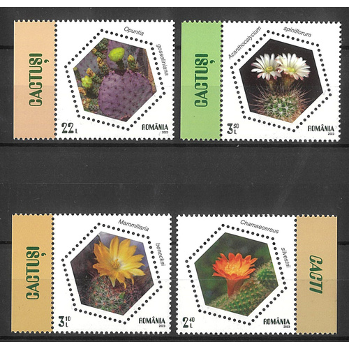 Romania 2023 Cacti Set of 4 Stamps MUH