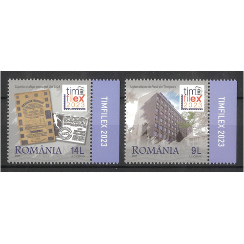 Romania 2023 Timfilex National Stamp Exhibition Set of 2 Stamps MUH