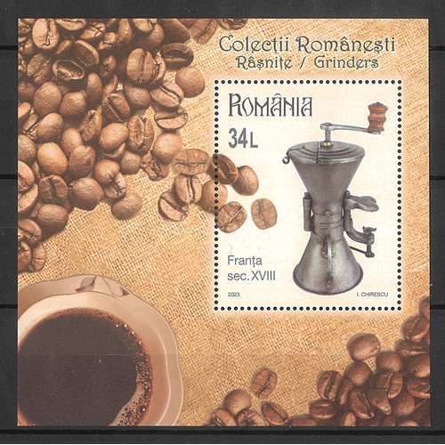 Romania 2023 Coffee & Grinders Mini Sheet MUH