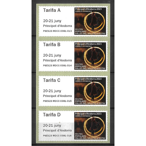 Spanish Andorra 2023 The Fallas Festivities Set of 4 Frama Stamps MUH