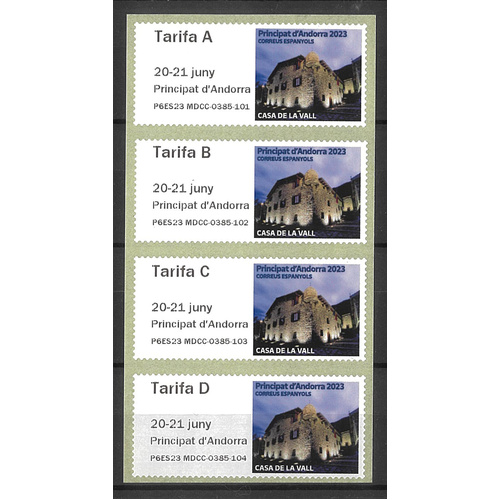 Spanish Andorra 2023 Casa De La Vall Set of 4 Frama Stamps MUH