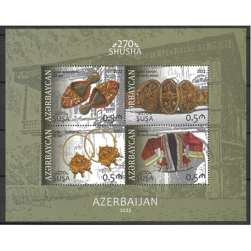 Azerbaijan 2022 "Shushua-270" Anniversary National Clothing Attire Mini Sheet MUH