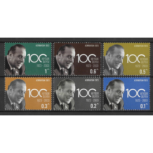Azerbaijan 2023 Heydar Aliyev 100th Birth Anniversary Set of 6 Stamps MUH