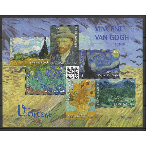 Azerbaijan 2023 Vincent Van Gogh Paintings Mini Sheet MUH*