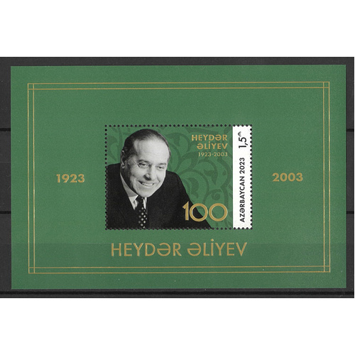 Azerbaijan 2023 Heyar Aliyev Birth Centenary Mini Sheet MUH