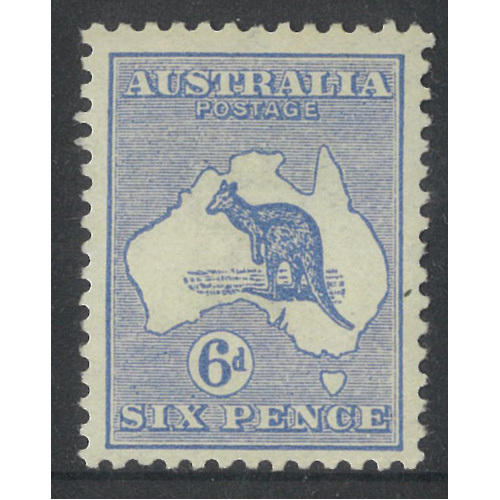 Australia Kangaroo Stamp 1st WMK 6d Blue SG9 MLH #AUBK