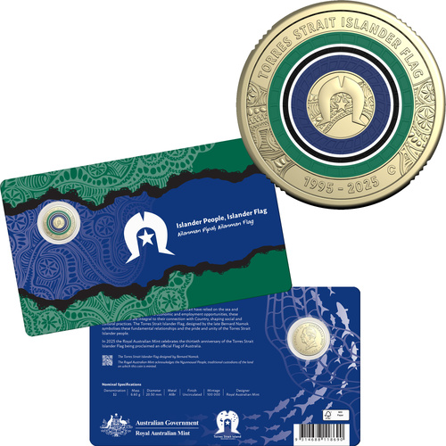 Australia 2025 30th Anniv of the Torres Strait Islander Flag $2 "C" mmk UNC Coin