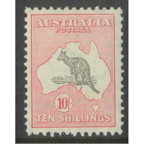Australia Kangaroo Stamp CofA WMK 10/- Grey & Pink SG136 Very Fine MUH #AUBK