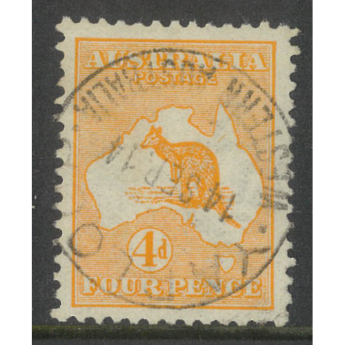Australia Kangaroo Stamp 1st WMK 4d Pale Orange SG6 Fine Used #AUBK