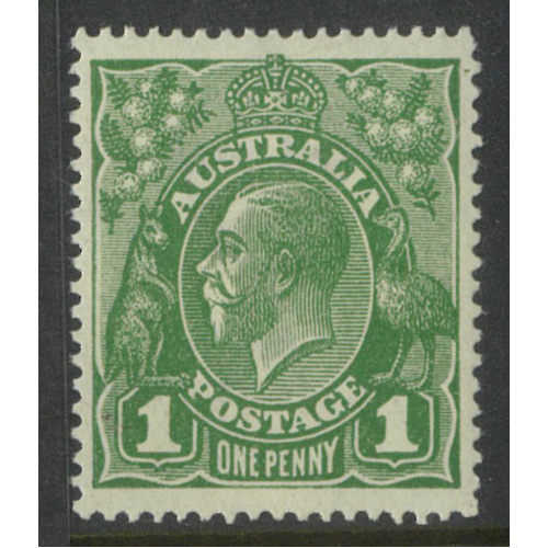 Australia KGV Stamp Single Crown WMK 1d Green SG76 MUH #AUBK