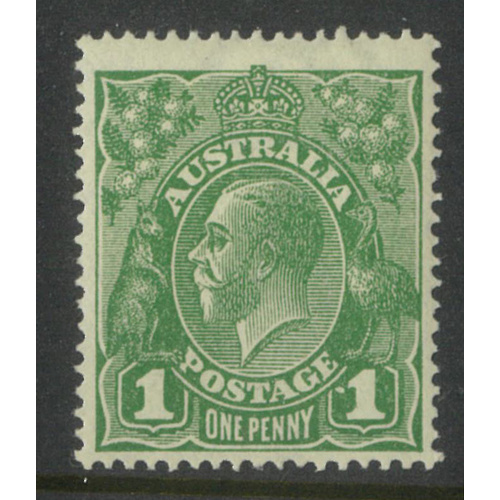 Australia KGV Stamp Single Crown WMK 1d Green " Dot Before I" Variety MUH #AUBK