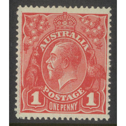 Australia KGV Stamp Single Crown WMK 1d Rose-Red SG21cd MUH #AUBK