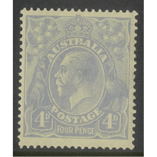 Australia KGV Stamp Single Crown WMK 4d Pale Milky Blue SG65b MUH #AUBK