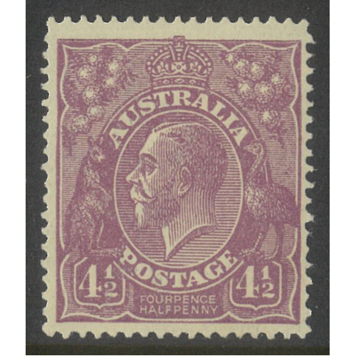 Australia KGV Stamp Single Crown WMK 4½d Dull Violet SG81 BW118C MUH #AUBK