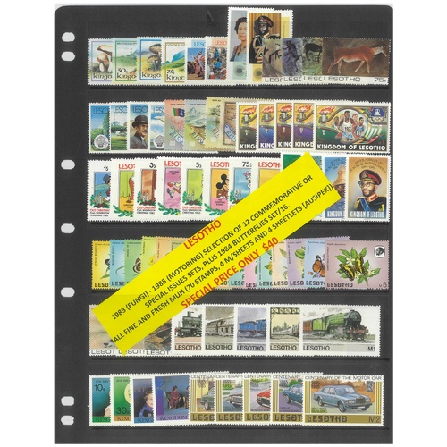 Lesotho 1983-85 Selection of 12 Commemorative Sets 70 Stamps & 8 Sheets MUH #449