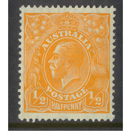 Australia KGV Stamp Small Mult WMK p13½x12½ ½d Orange SG94 MUH #AUBK
