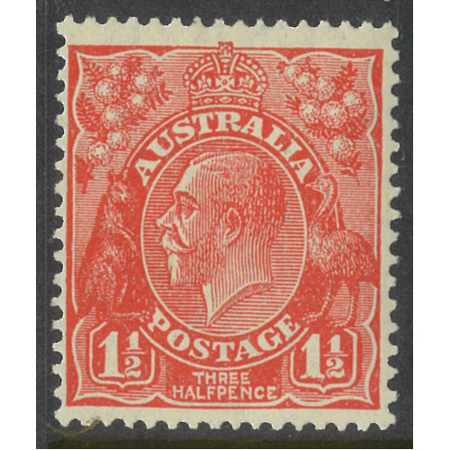 Australia KGV Stamp Small Mult WMK p13½x12½ 1½d Scarlet SG96 MUH #AUBK