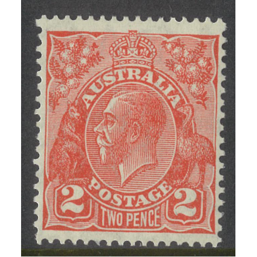 Australia KGV Stamp Small Mult WMK p13½x12½ 2d Scarlet Die III SG99a MUH #AUBK