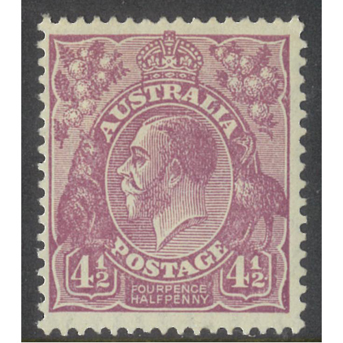 Australia KGV Stamp Small Mult WMK p13½x12½ 4½d Violet MLH #AUBK