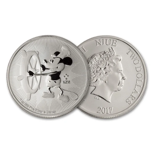 Niue 2017 1oz Silver Mickey Steamboat Willie Bullion Coin 