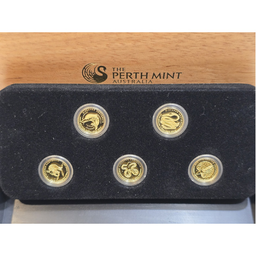 2009 Discover Australia 5 x $5 Gold Coin Collection The Dreaming Series