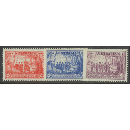 Australia 1937 NSW Anniversary Set of 3 Stamps SG193/95 MUH #AUBK
