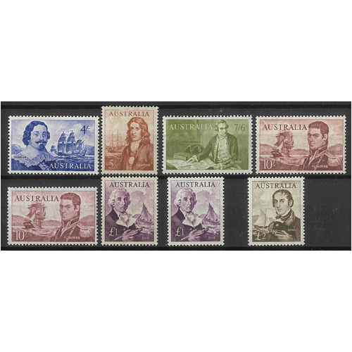 Australia 1963-64 Navigators 8 Stamps & White Paper 10/-, £1 SG355/60 MUH #AUBK