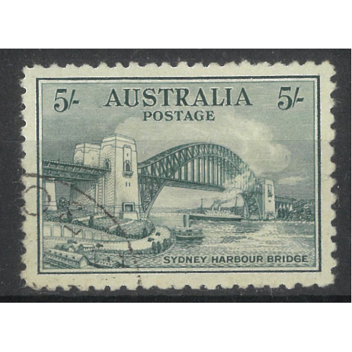 Australia 1932 Sydney Harbour Bridge 5/- Stamp SG143 CTO #AUBK