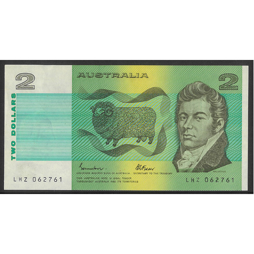 Australia 1985 $2 Banknote Johnston/Fraser R89 aEF #2-66