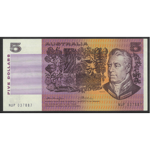Australia 1976 $5 Banknote Knight/Wheeler R206b Gothic S/N Side Thread EF #3-67