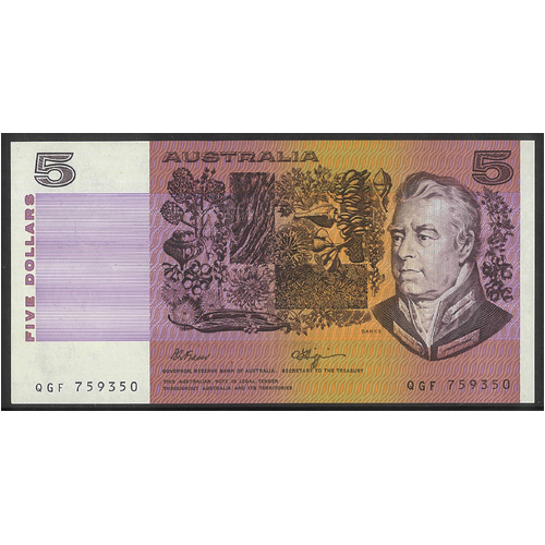 Australia 1990 $5 Banknote Fraser/Higgins R212 aEF/EF #3-88
