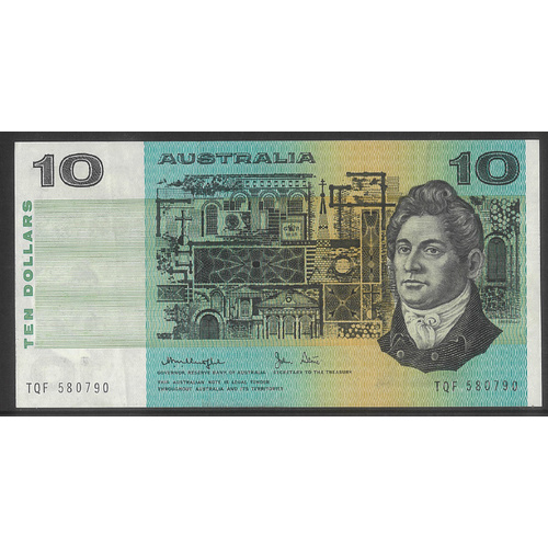 Australia 1979 $10 Banknote Knigh/Stone R307a Gothic gVF #4-54