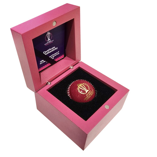 ICC Men's World Cup India 2023 3D Red Cricket Ball 1oz Silver Commemorative