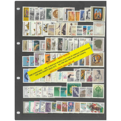 Germany West Berlin 1980-86 Various Commemorative & Charity Sets 89 Stamps MUH #279