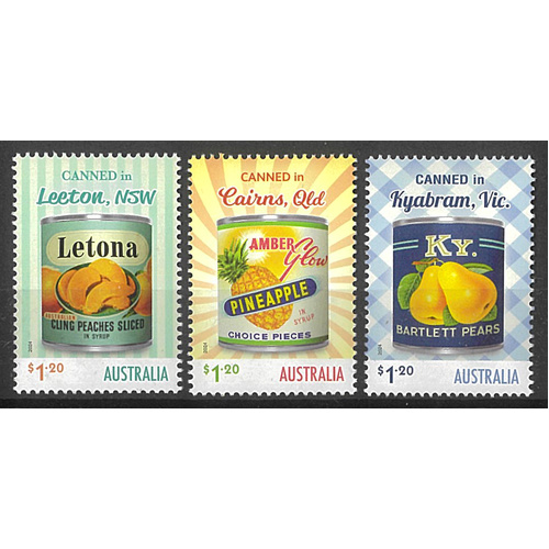 Australia 2024 Nostalgic Tinned Fruit Labels Set of 3 Stamps MUH 