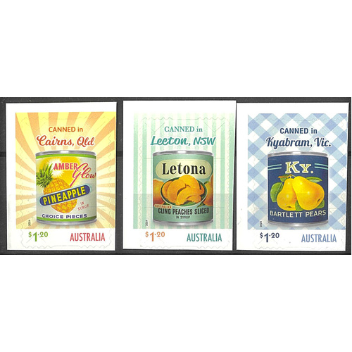 Australia 2024 Nostalgic Tinned Fruit Labels Set of 3 Self-adhesive Stamps MUH 