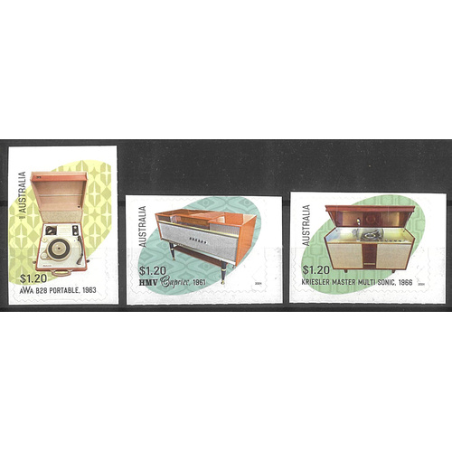 Australia 2024 Retro Audio Set of 3 Self-adhesive Stamps MUH 