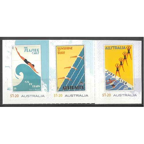 Australia 2024 Gert Sellheim Travel Posters Set of 3 Self-adhesive Stamps MUH