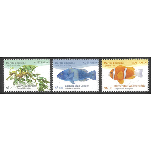 Australia 2024 Marine Emblems Set of 3 Stamps MUH