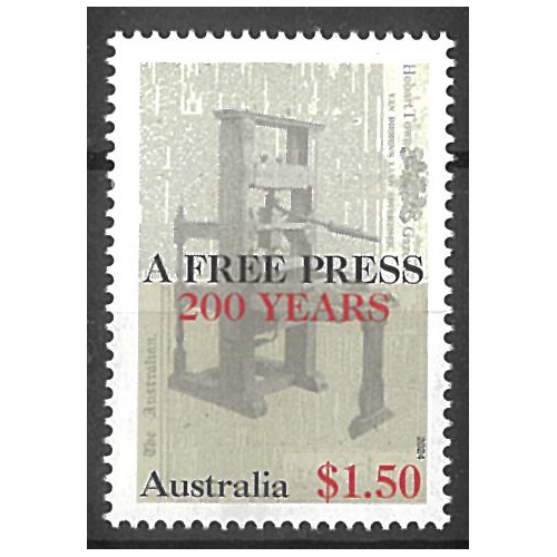 Australia 2024 A Free Press: 200 Years Single Stamp MUH