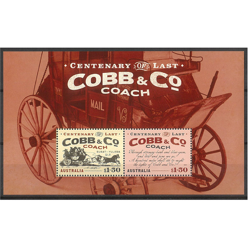 Australia 2024 Centenary of the Last Cobb & Co. Coach Mini Sheet MUH
