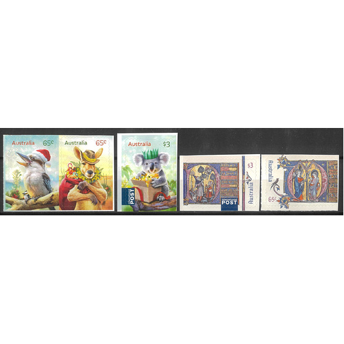 Australia 2024 Christmas Set of 5 Self-adhesive Stamps MUH