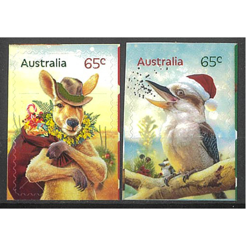 Australia 2024 Christmas Set of 2 Self-adhesive Stamps ex Embellished Booklet MUH