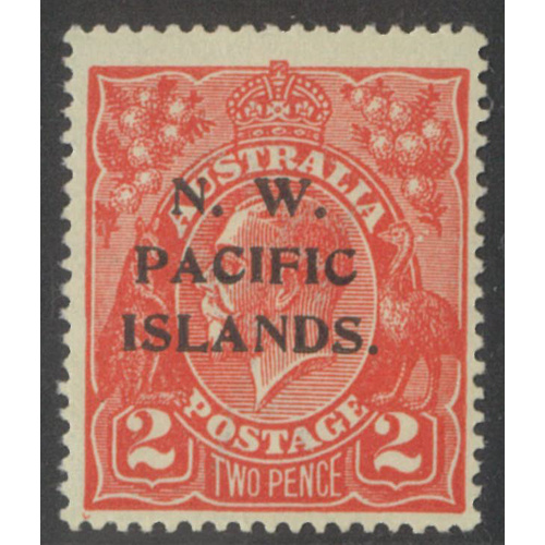 New Guinea N.W.P.I. 1922 KGV Single Crown WMK 2d Stamp Scarlet SG122 MLH #AUBK
