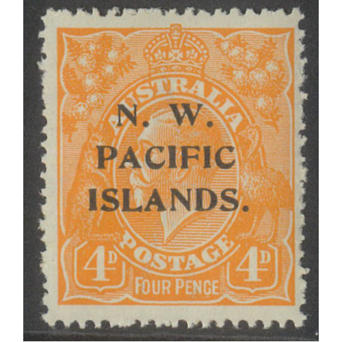 New Guinea N.W.P.I. 1919 KGV 4d Stamp Yellow-Orange SG104 MUH #AUBK