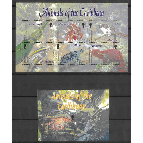 Montserrat 2003 Caribbean Animals Set/2 Mini Sheets SG1238/39 MUH 35-15